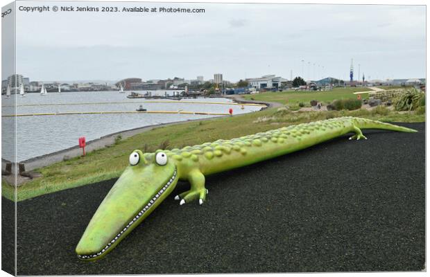 The Cardiff Bay Long Crocodile by Roald Dahl Canvas Print by Nick Jenkins