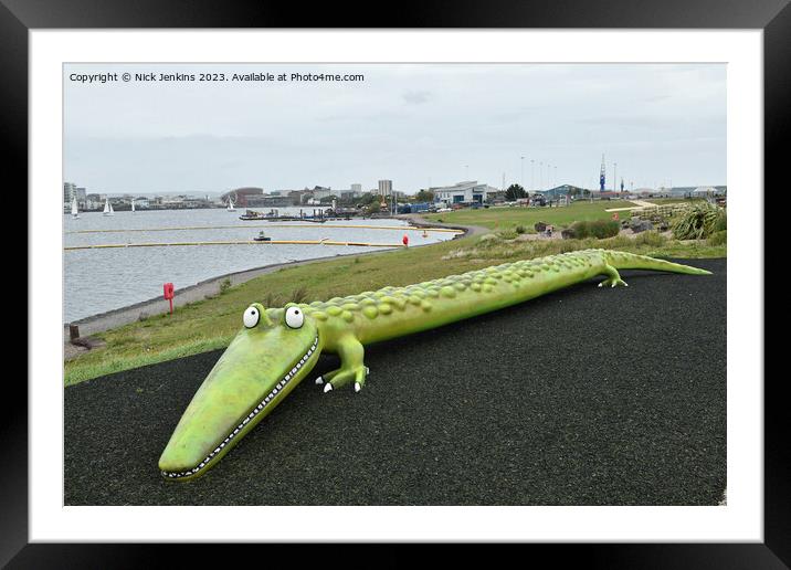The Cardiff Bay Long Crocodile by Roald Dahl Framed Mounted Print by Nick Jenkins