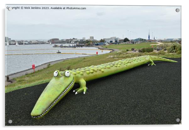 The Cardiff Bay Long Crocodile by Roald Dahl Acrylic by Nick Jenkins
