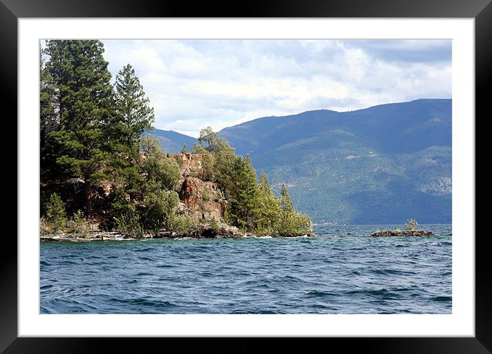 Flathead Lake Framed Mounted Print by Larry Stolle