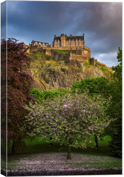 Edinburgh Castle In Spring Canvas Print by Artur Bogacki