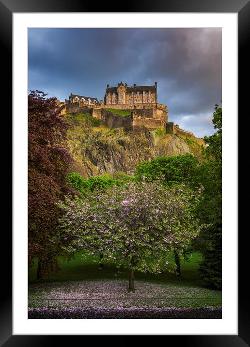 Edinburgh Castle In Spring Framed Mounted Print by Artur Bogacki