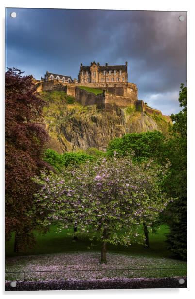 Edinburgh Castle In Spring Acrylic by Artur Bogacki