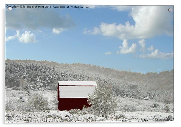Cabin in the Snow Acrylic by Michael Waters Photography