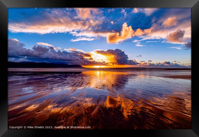 Sun Cloud Reflection Framed Print by Mike Shields
