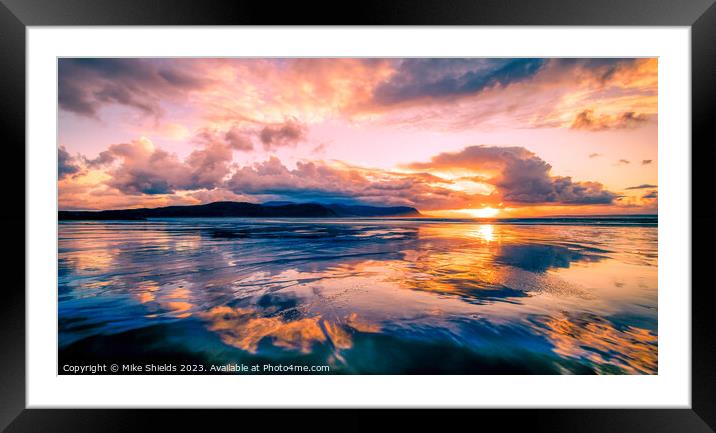 Sunset Reflections Framed Mounted Print by Mike Shields