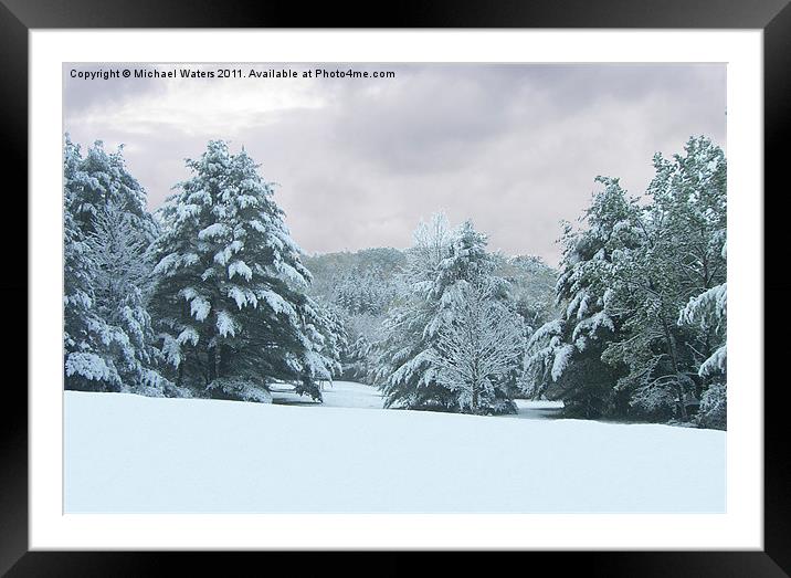 Snow covered Countryside Framed Mounted Print by Michael Waters Photography