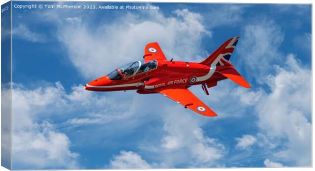 Red Arrows, Solo Plane Canvas Print by Tom McPherson