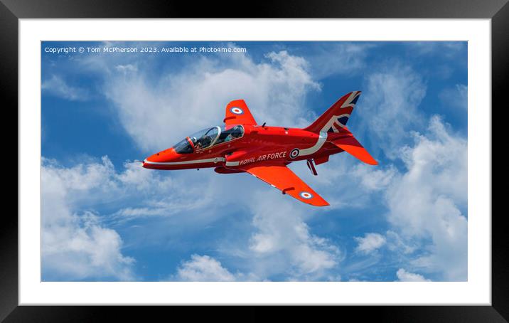 Red Arrows, Solo Plane Framed Mounted Print by Tom McPherson