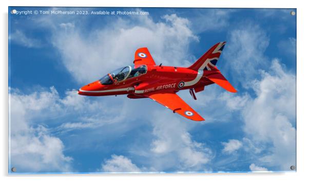 Red Arrows, Solo Plane Acrylic by Tom McPherson