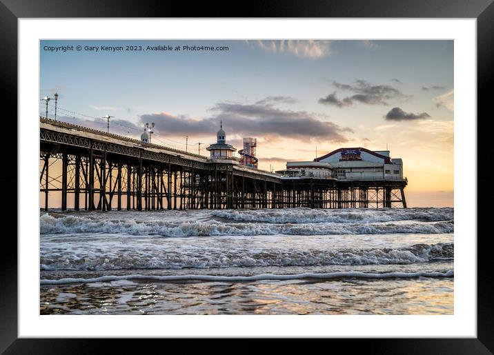 Sunset Pier  Framed Mounted Print by Gary Kenyon