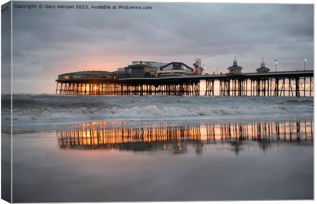 Sunset North Pier Canvas Print by Gary Kenyon