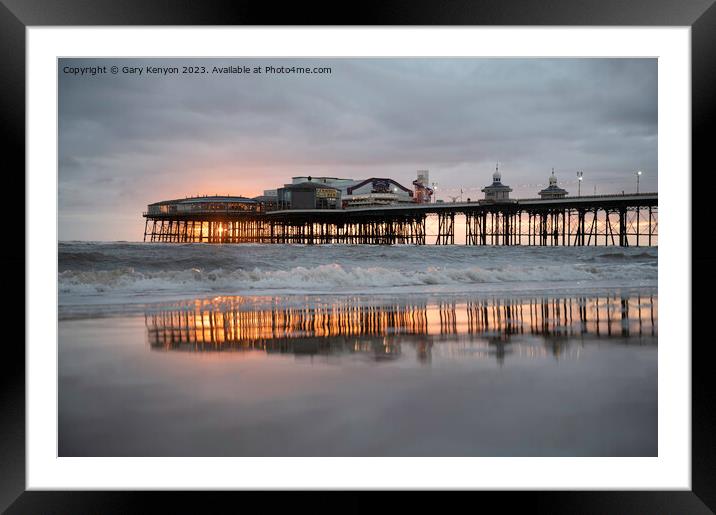 Sunset North Pier Framed Mounted Print by Gary Kenyon