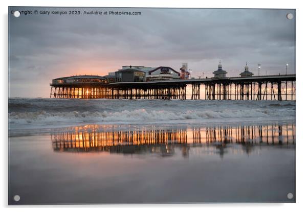 Sunset North Pier Acrylic by Gary Kenyon