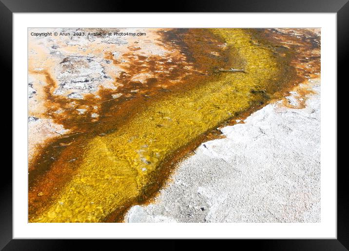 Sulfur Geysers at Yellowstone national park in Wyoming USA Framed Mounted Print by Arun 