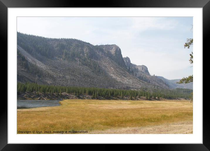Yellowstone national park in Wyoming USA Framed Mounted Print by Arun 