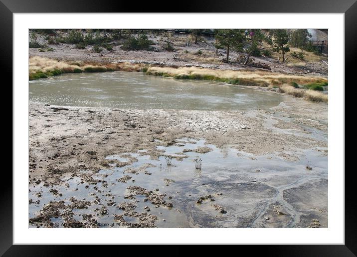 Geysers at Yellowstone national park in Wyoming USA Framed Mounted Print by Arun 