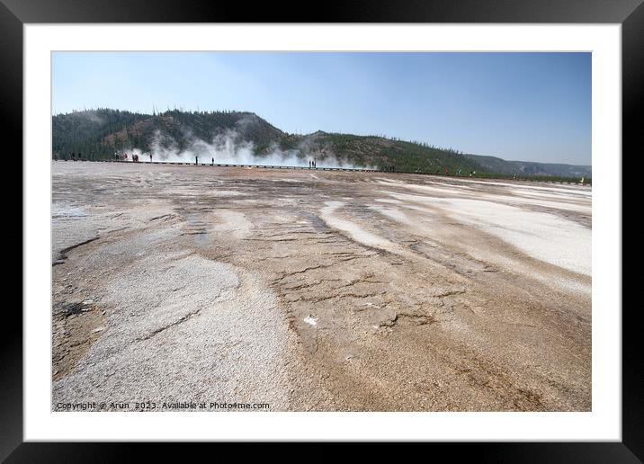 Geysers at Yellowstone national park in Wyoming USA Framed Mounted Print by Arun 