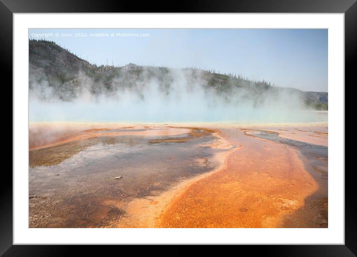 Geysers at Yellowstone national park in Wyoming USA Framed Mounted Print by Arun 