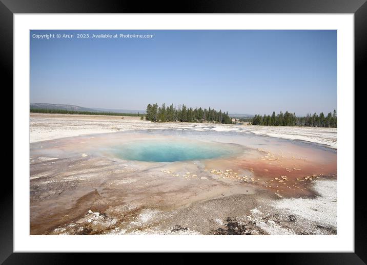 Geysers at Yellowstone national park in Wyoming USA Framed Mounted Print by Arun 