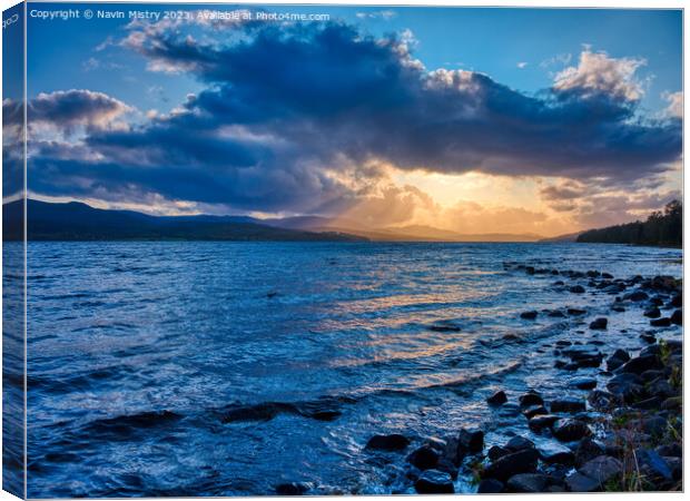 Loch Rannoch Sunset Canvas Print by Navin Mistry