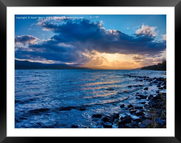 Loch Rannoch Sunset Framed Mounted Print by Navin Mistry