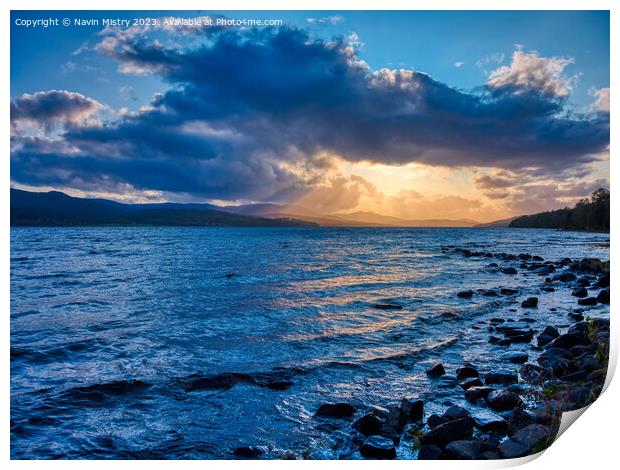 Loch Rannoch Sunset Print by Navin Mistry