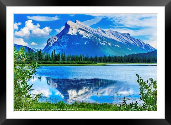 Lake Mountain Banff National Park Alberta Canada Framed Mounted Print by William Perry