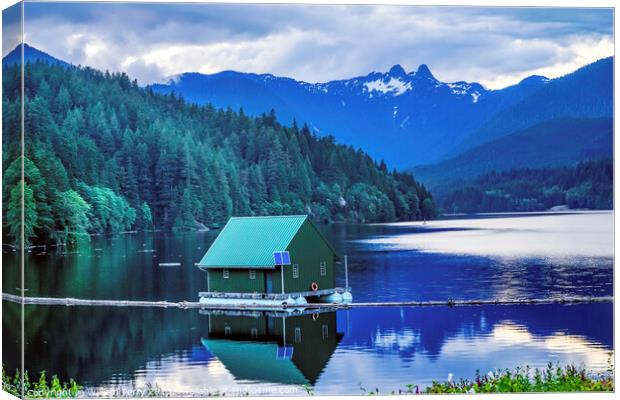Capilano Reservoir Two Lions Mountains Vancouver BC Canada Canvas Print by William Perry