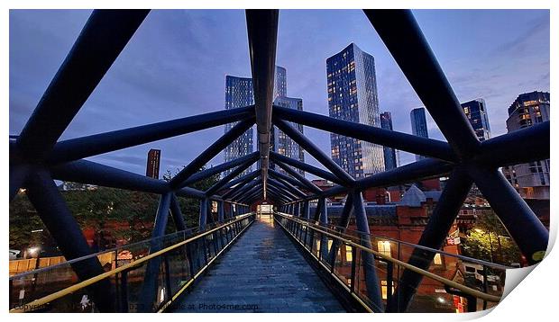 Deansgate Castlefield Footbridge Print by Michele Davis