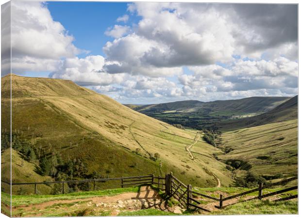 View from Jacob's Ladder in the Peak District. Canvas Print by Colin Allen