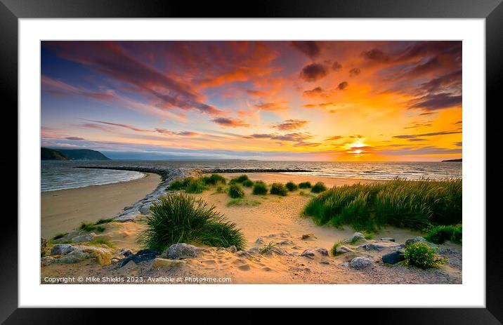 Sand Grass and Sky Framed Mounted Print by Mike Shields