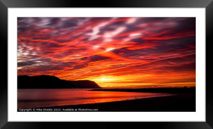 Orange Sky Sunset Framed Mounted Print by Mike Shields