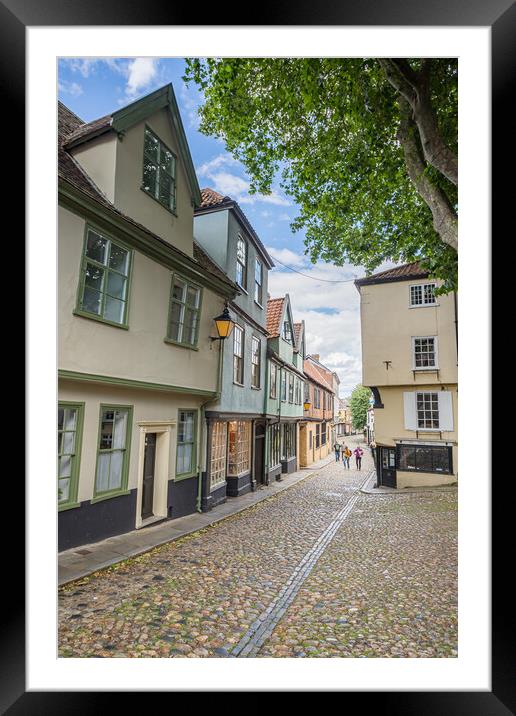 Colours of Elm Hill in Norwich Framed Mounted Print by Jason Wells