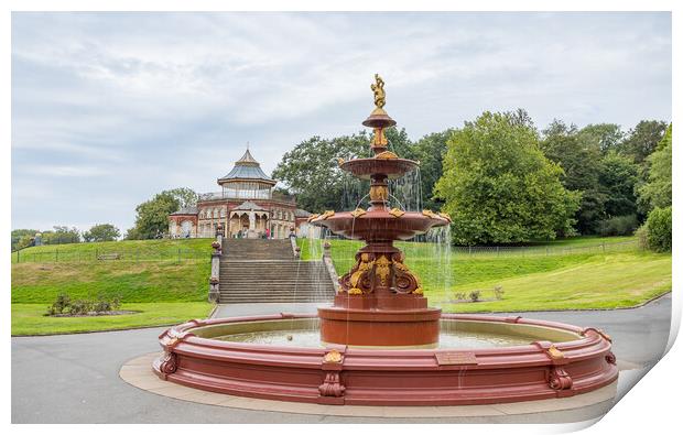 Ornamental Fountain at Mesnes Park Print by Jason Wells