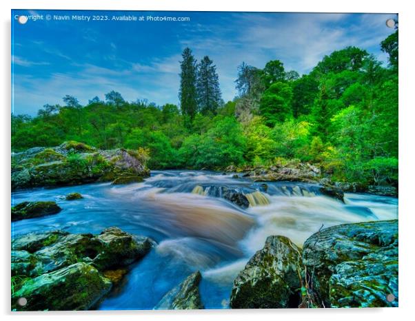 River Braan, near Dunkeld  Acrylic by Navin Mistry