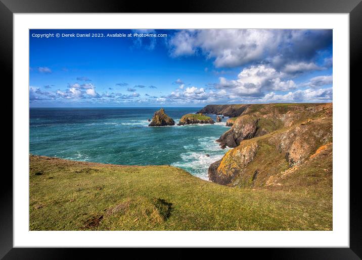 Sea Stacks At Kynance Cove, Cornwall Framed Mounted Print by Derek Daniel