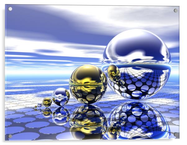Nine Spheres Acrylic by Hugh Fathers