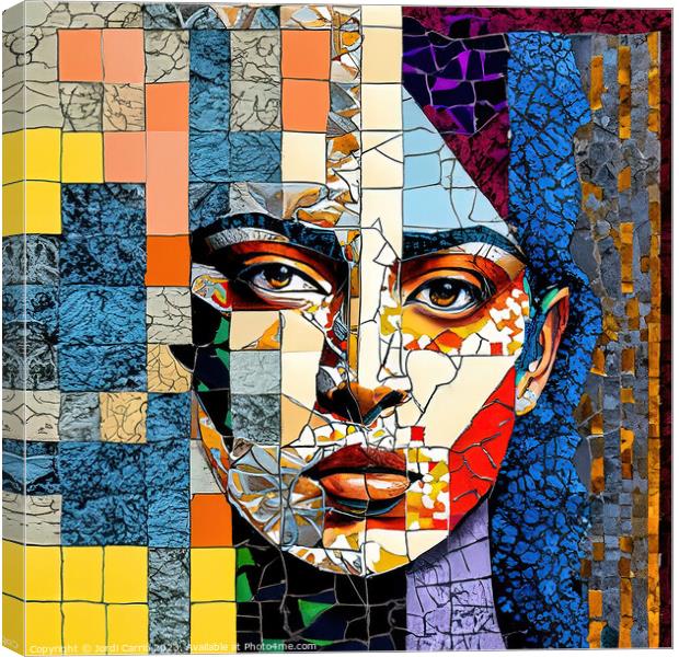 Mosaic Face - GIA-2309-1063-ILU Canvas Print by Jordi Carrio