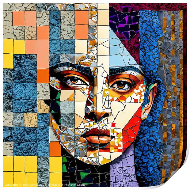 Mosaic Face - GIA-2309-1063-ILU Print by Jordi Carrio