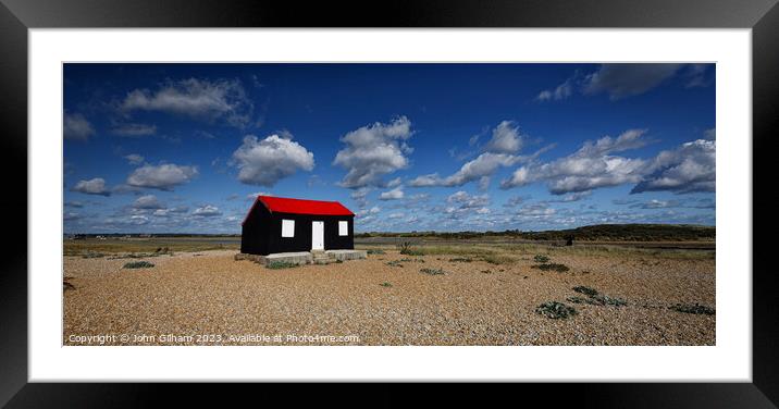 Red Roofed Hut at Rye Harbour Framed Mounted Print by John Gilham
