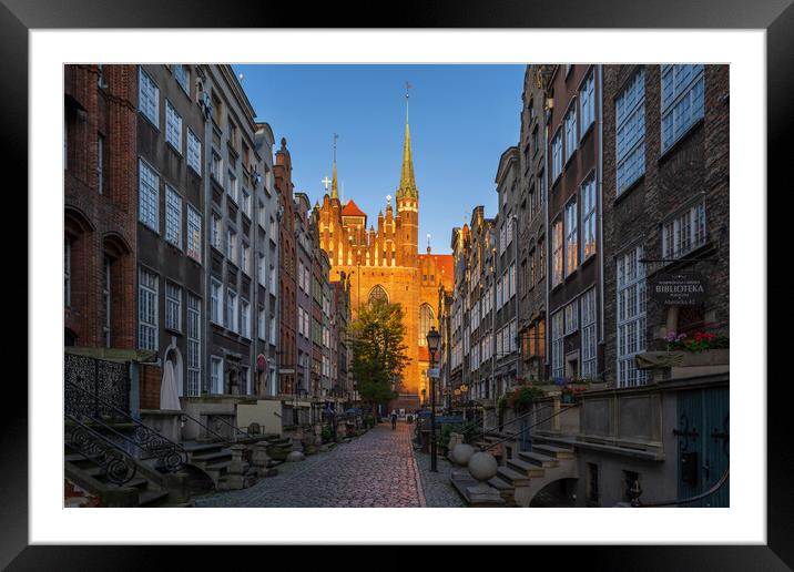 Sunrise at Mariacka Street in Gdansk Framed Mounted Print by Artur Bogacki