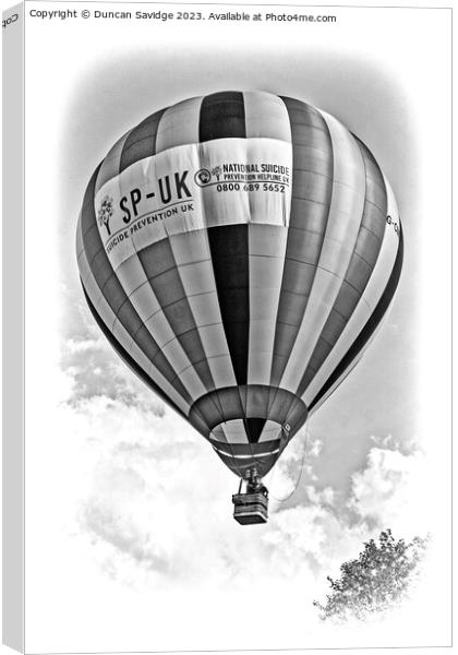 Abstract digital scetch of hot air balloon Canvas Print by Duncan Savidge