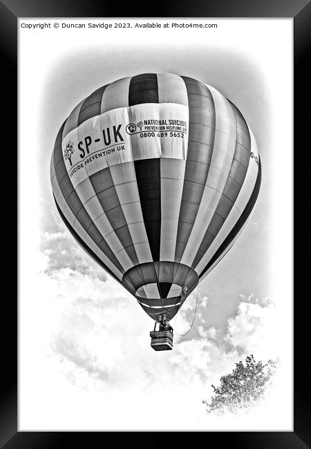 Abstract digital scetch of hot air balloon Framed Print by Duncan Savidge