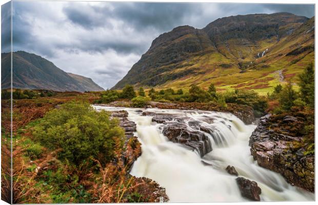 River Coe Waterfall in the Scottish Highlands Canvas Print by John Frid
