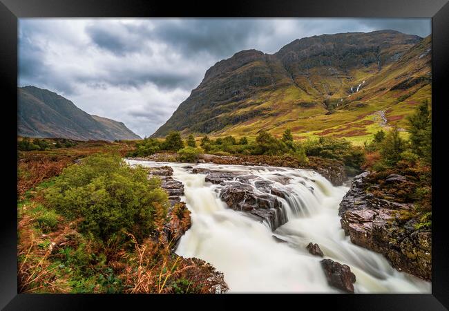 River Coe Waterfall in the Scottish Highlands Framed Print by John Frid