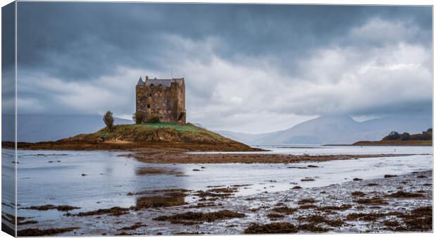 Castle Stalker in the Scottish Highlands Canvas Print by John Frid