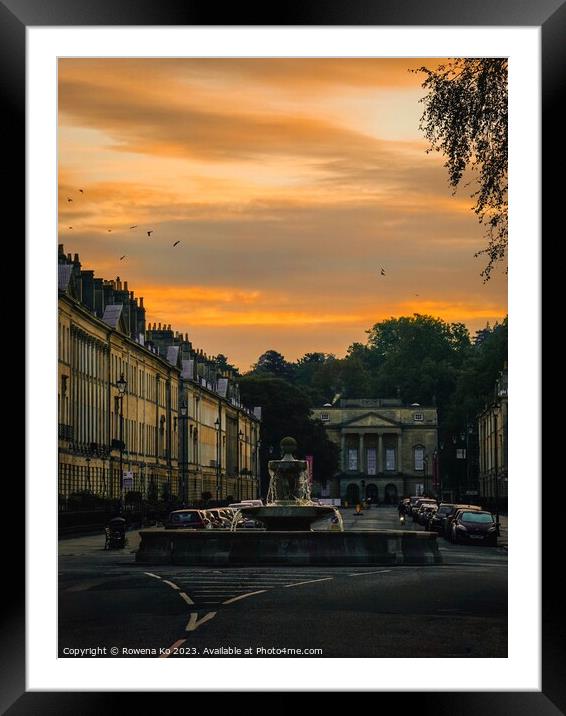 Sunrise at Great Pulteney Street in Bath  Framed Mounted Print by Rowena Ko