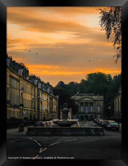 Sunrise at Great Pulteney Street in Bath  Framed Print by Rowena Ko