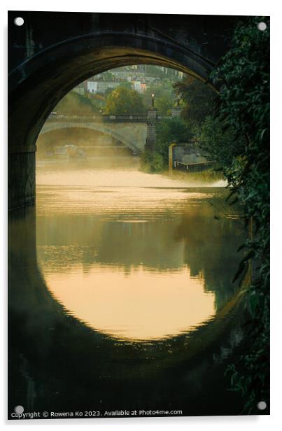 Misty morning on River Avon  Acrylic by Rowena Ko